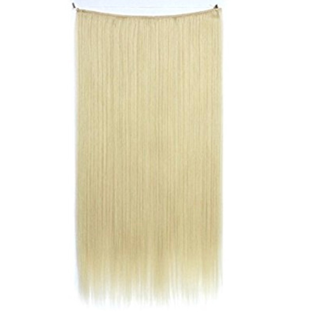 22” Bleach Blonde Straight Halo Hair Extensions